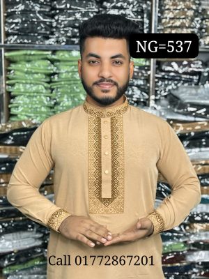 ( Code-NG-37 )  চায়না মাইক্রো কটন কাফ হাতা পাঞ্জাবি