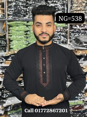 ( Code-NG-38 )  চায়না মাইক্রো কটন কাফ হাতা পাঞ্জাবি