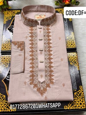 প্রিমিয়াম আদি ধুতি কটন এমব্রয়ডারি পাঞ্জাবি (CODE: 154 )