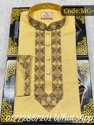 প্রিমিয়াম শাটন কটন সিকোয়েন্স এমব্রয়ডারি পাঞ্জাবি  (CODE: MG= 72)