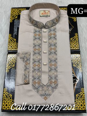 প্রিমিয়াম শাটন কটন সিকোয়েন্স এমব্রয়ডারি পাঞ্জাবি  (CODE: MG= 73)