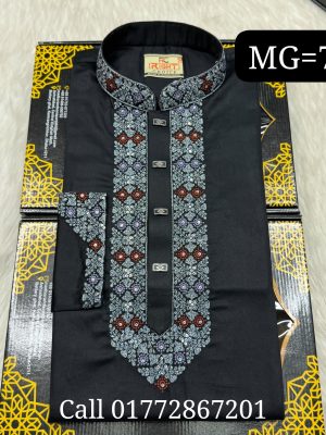 প্রিমিয়াম শাটন কটন সিকোয়েন্স এমব্রয়ডারি পাঞ্জাবি  (CODE: MG= 74)